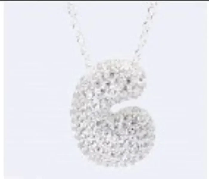 City by City Silver Plated Pave Mini Bubble Initial C Pendant Made With Cubic Zirconia