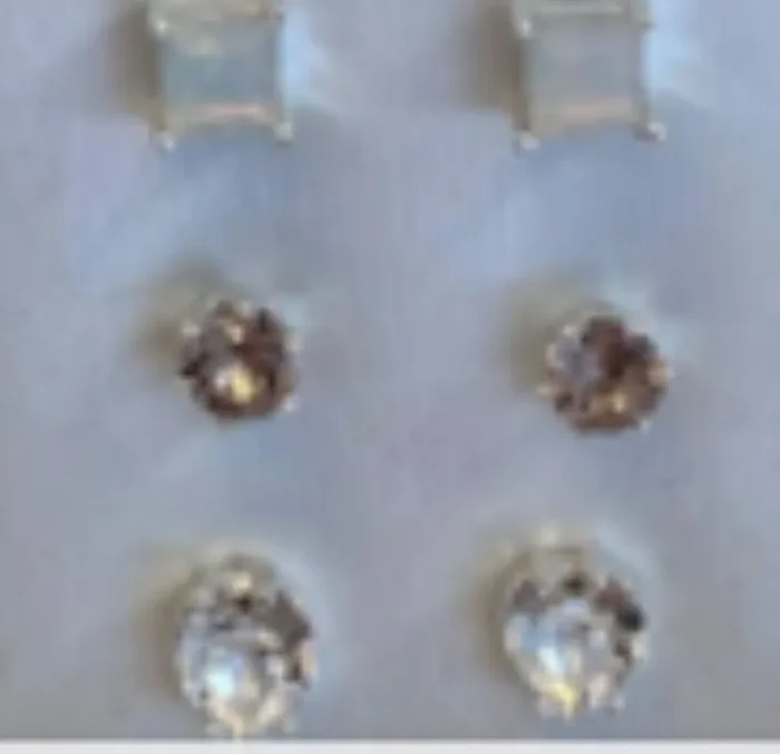 City by City Trio Silver Plated Earrings Made with Multi Color Genuine Crystals