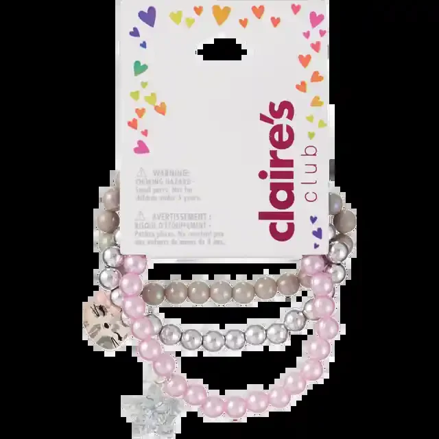 Claire‘s Bracelet, Pink Pearl, 3 Ct