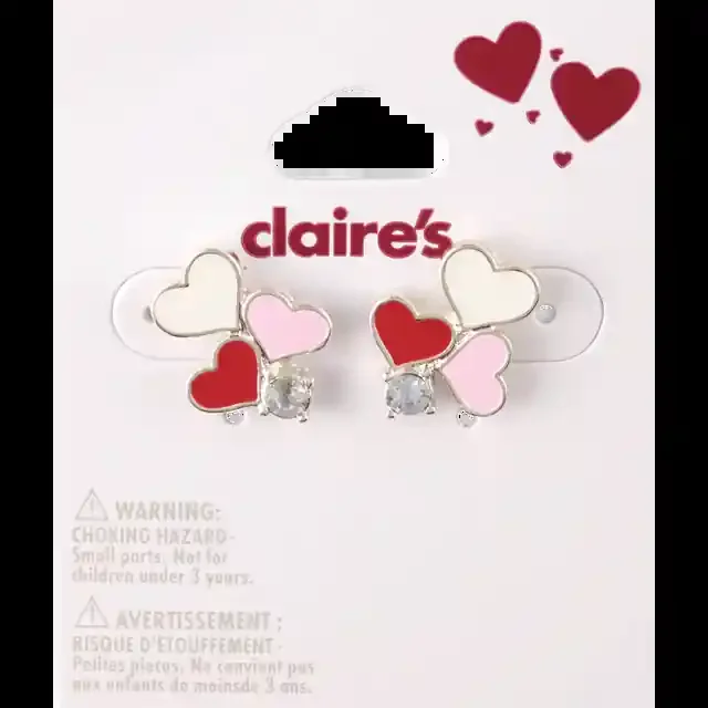 Claire‘S Valentines 23 Multi Heart Post Earring – Each