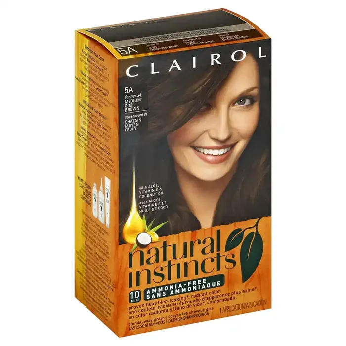 Clairol Natural Instincts Non Permanent Hair Color Ammonia Free 5A Medium Cool Brown