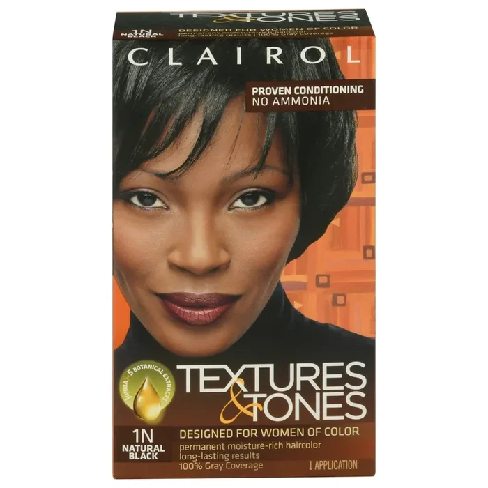 Clairol Textures & Tones Permanent Moisture-Rich Haircolor – Natural Black