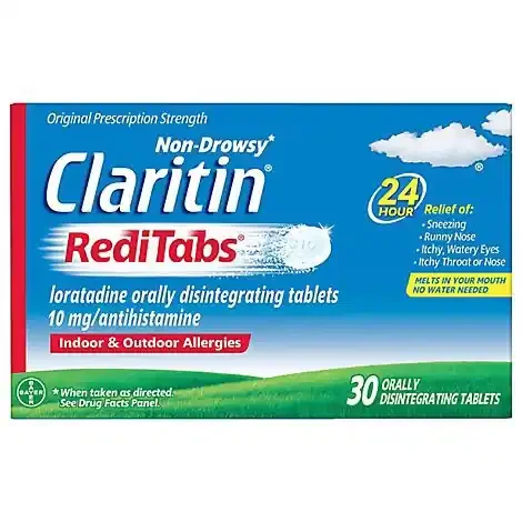Claritin Antihistamine Tablets Indoor & Outdoor Allergies 10mg Reditabs – 30 Count