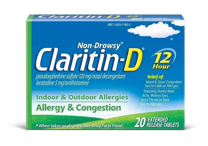 Claritin Indoor & Outdoor Allergies, Allergy & Congestion, 12 Hour, Extended Release Tablets