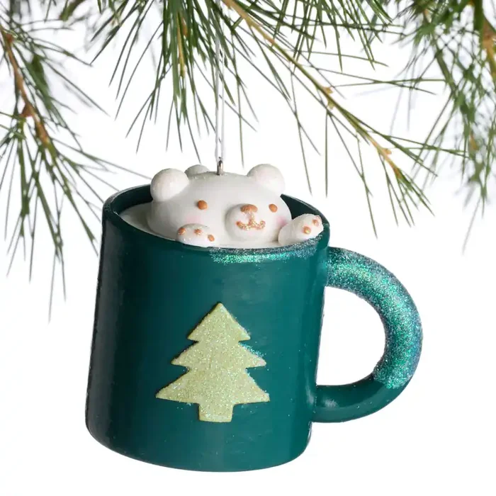 Claydough Mug with Polar Bear Ornament
