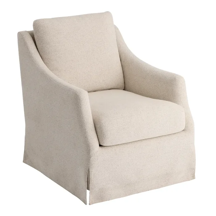 Clayton Heathered Ivory Slope Arm Upholstered Glider Chair