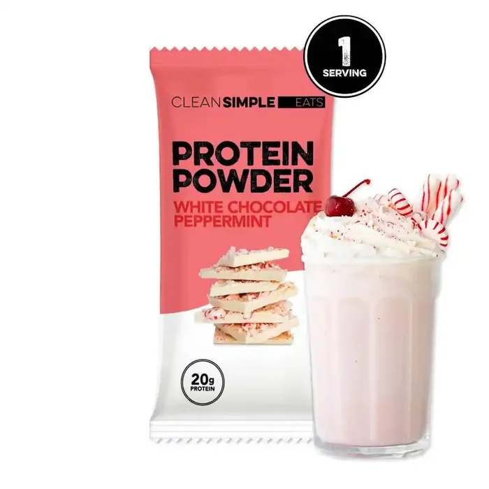 Clean Simple Eats Protein Powder – White Chocolate Peppermint – 1 Stick/1.13oz