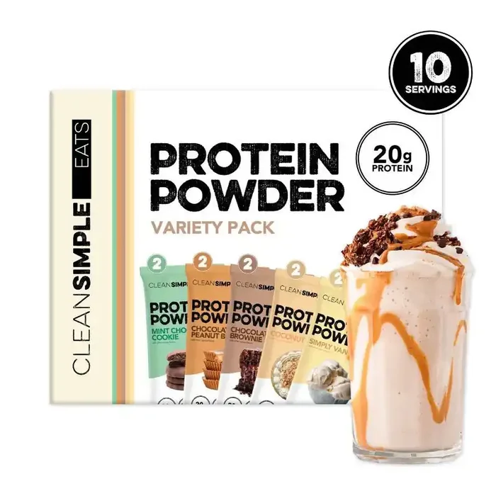 Clean Simple Eats Protein Powder Sticks – Variety Pack – 11.9oz/10ct
