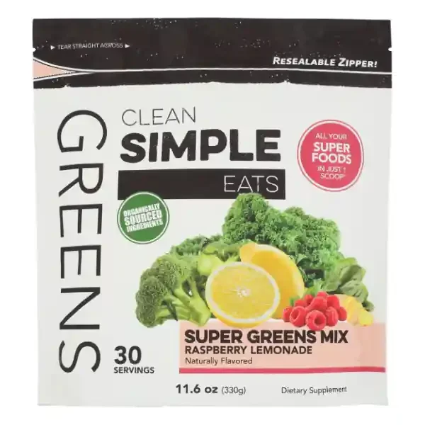 Clean Simple Eats Raspberry Lemonade Super Greens Mix 11.6 oz