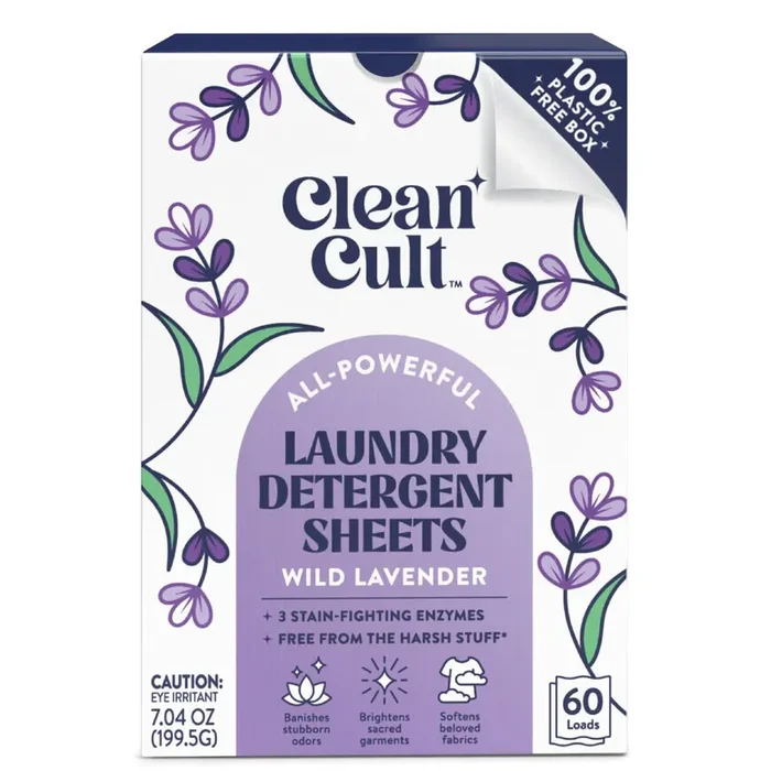 Cleancult All-Powerful Wild Lavender Laundry Detergent Sheets 7.04 oz