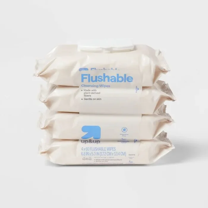Cleansing Flushable Cloths – Fragrance Free – 60ct/4pk – up&up™