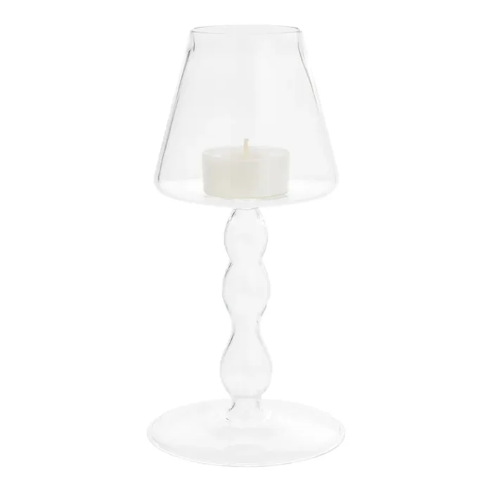 Clear Glass Tealight Candle Holder Lamp