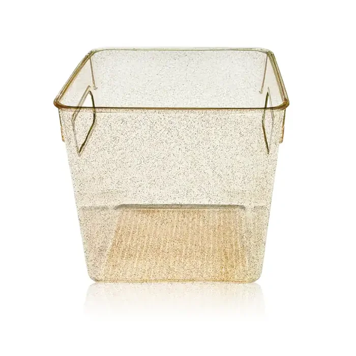 Clear Glitter Plastic Bin – S