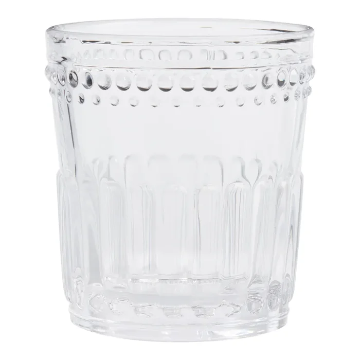 Clear Pressed Double Old Fashioned Glass