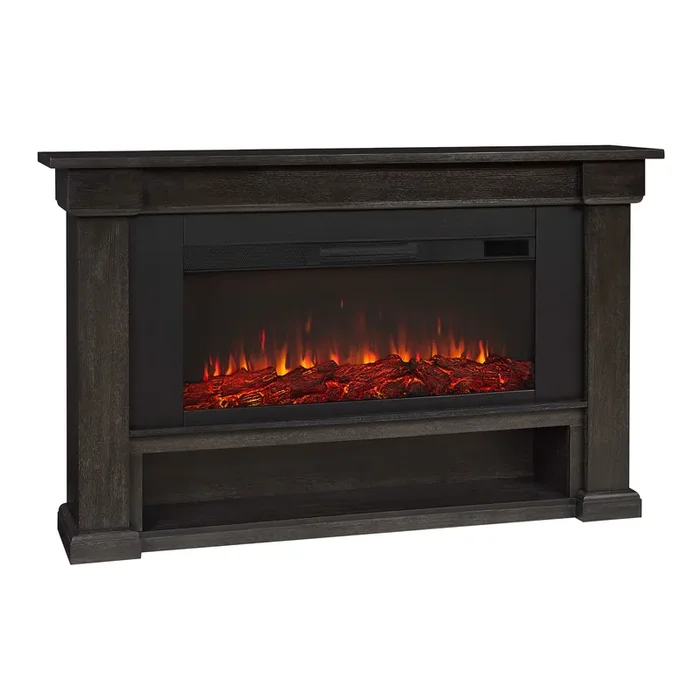 Clearwall Wood Electric Fireplace Mantel with Shelf