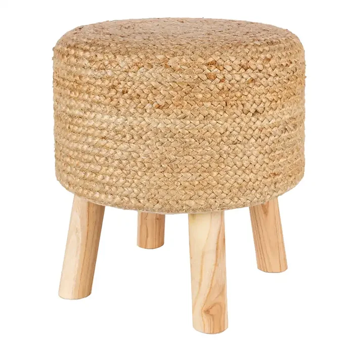Clermont Round Jute Upholstered Stool