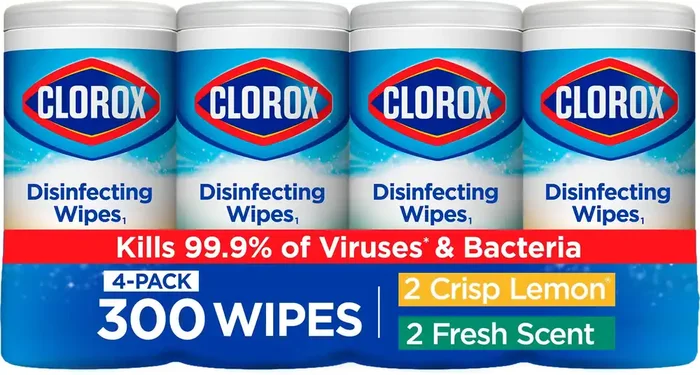Clorox 300 -Count Crisp Lemon/ Fresh Disinfectant Wipes All-Purpose Cleaner 4 -Pack