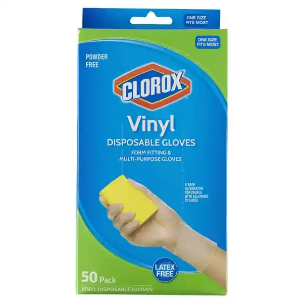 Clorox Disposable Vinyl Gloves, Large