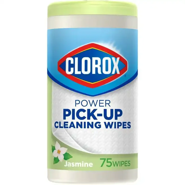 Clorox Power Pick-Up Cleaning Wipes, 2 in 1 Paper Towel and Multipurpose Cleaner, Jasmine, 75 Paper Towel Wipes