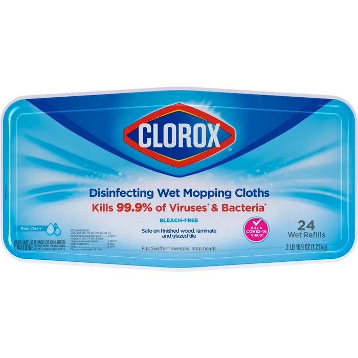 Clorox Rain Clean Scent Bleach Free Disinfecting Wet Mopping Pad Refills