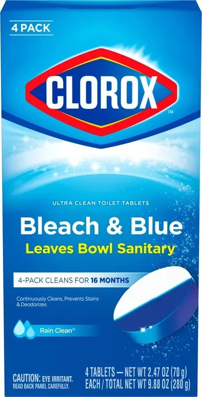 Clorox Ultra Clean Toilet Tablets 4-Count Rain Clean Toilet Bowl Cleaner Kit