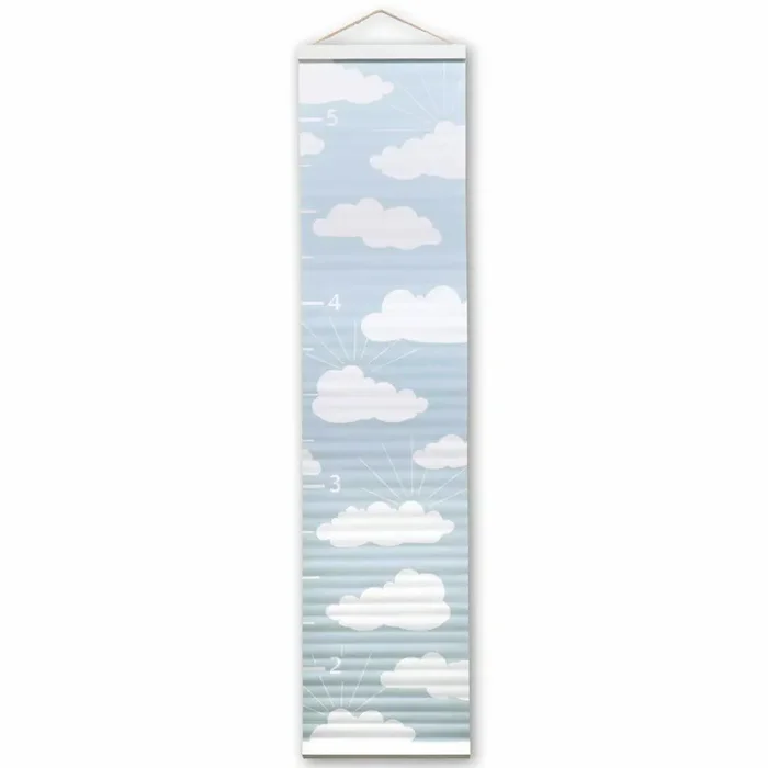 Clouds Growth Ruler Hanging Canvas Banner