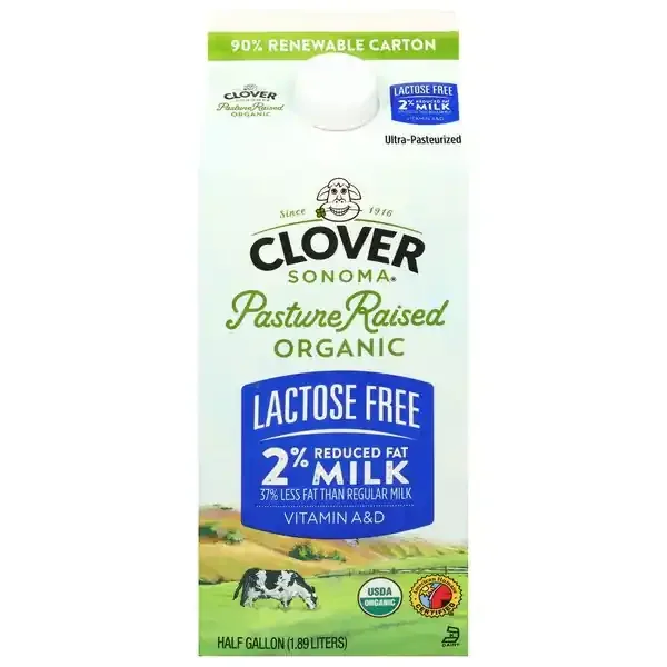 Clover Sonoma Organic Lactose Free 2% Reduced Fat Milk 0.5 gal