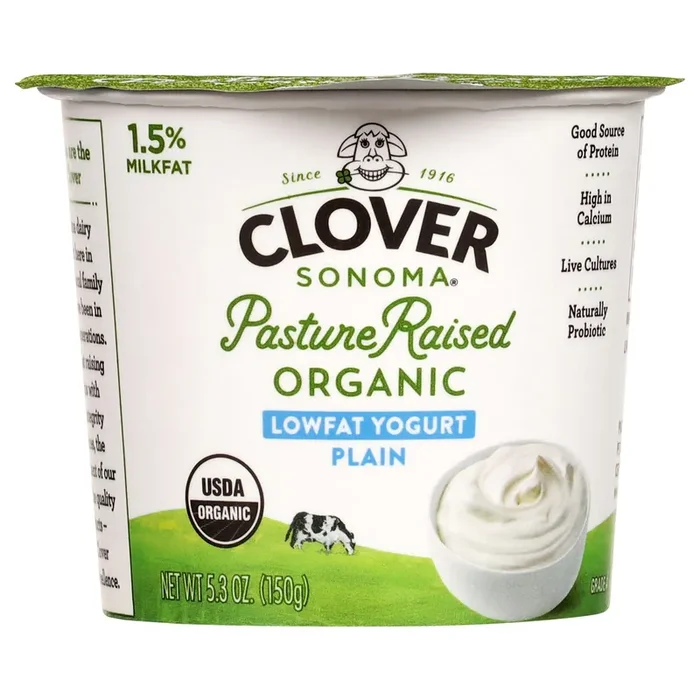 Clover Sonoma Organic Lowfat Plain Yogurt 5.3 oz