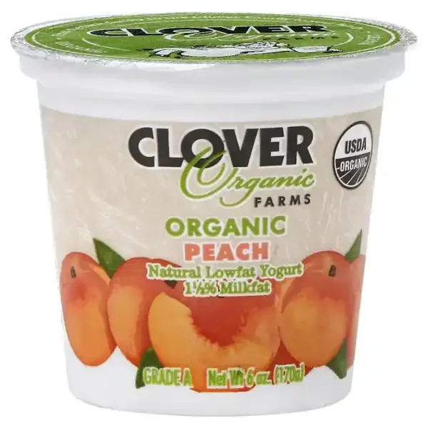 Clover Sonoma Yogurt, Organic, Lowfat, Peach