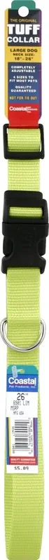 Coastal Adjustable Dog Collar with Plastic Buckle, Lime, Large – 1″ x 18″-26″