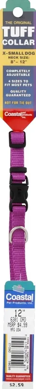 Coastal Adjustable Dog Collar with Plastic Buckle, Orchid, Extra Small – 3/8″ x 8″-12″