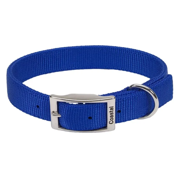 Coastal Double-Ply Dog Collar, Blue, Large – 1″ x 22″