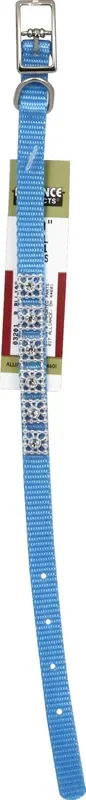 Coastal Jeweled Dog Collar, Blue Lagoon, 2 Extra Small – 3/8″ x 10″