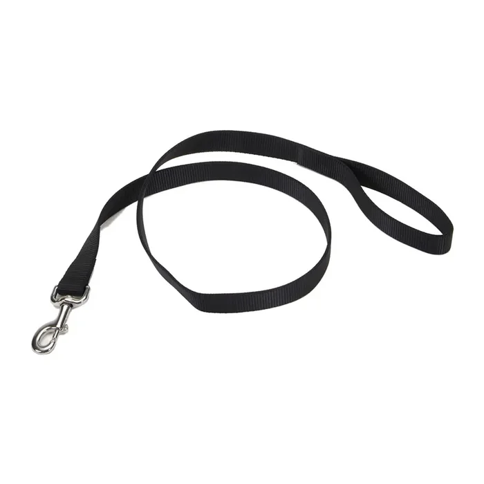 Coastal Single-Ply Dog Leash, Black, Large – 1″ x 6‘