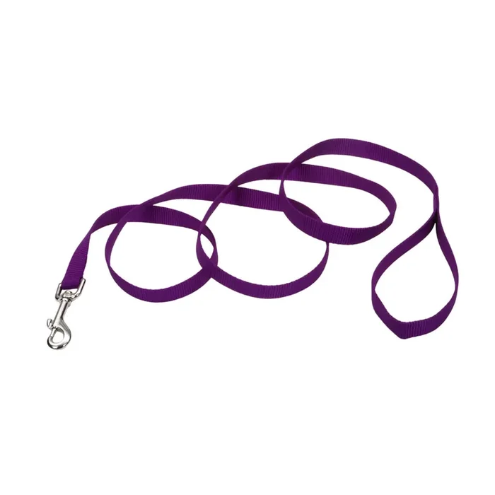 Coastal Single-Ply Dog Leash, Purple, Large – 1″ x 4‘