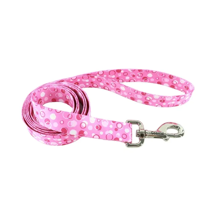 Coastal Styles Dog Leash, Pink Dots, Small – 5/8″ x 6‘