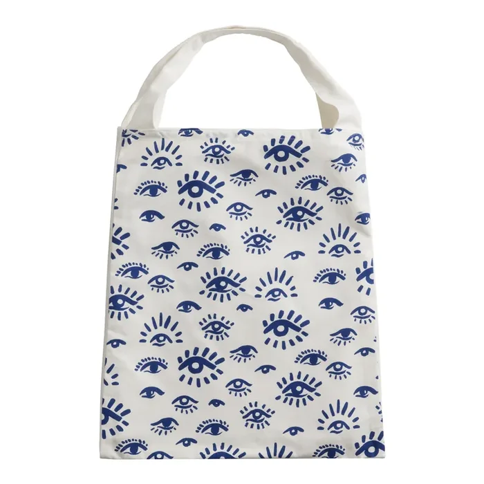 Cobalt Blue Evil Eye Canvas Tote Bag