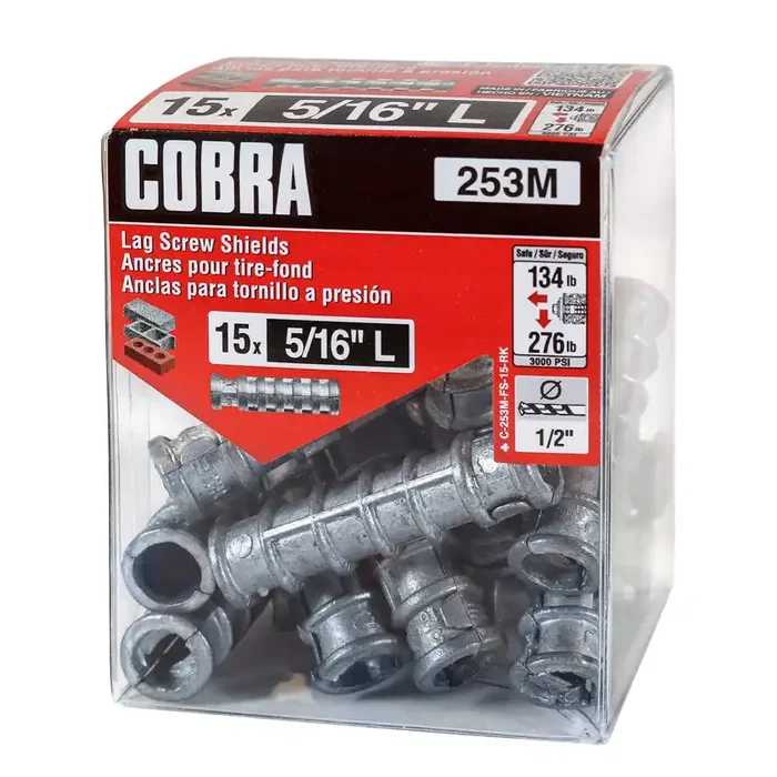 Cobra 276-lb 5/16-in x 1-3/4-in Concrete Screw Anchors 15-Pack