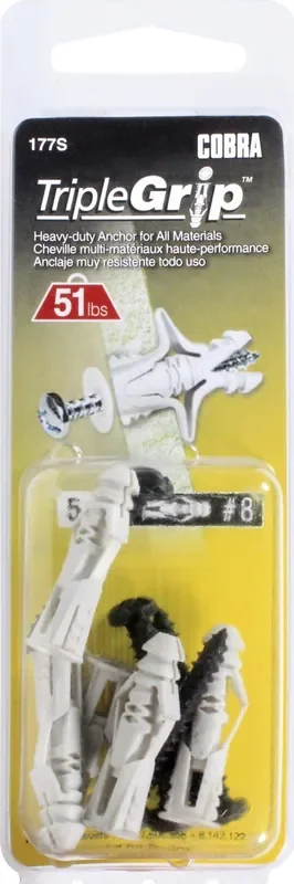 Cobra 35-lb 1/4-in x 1/2-in Toggle bolt with Screws Included 5-Pack