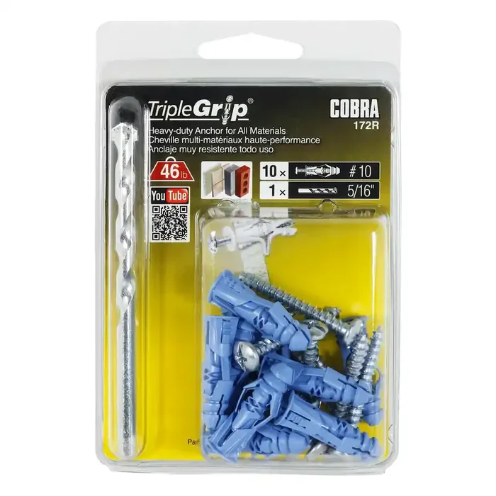 Cobra 46.0-lb 5/16-in x 1-1/4-in Toggle bolt with Screws Included 10.0 -Pack
