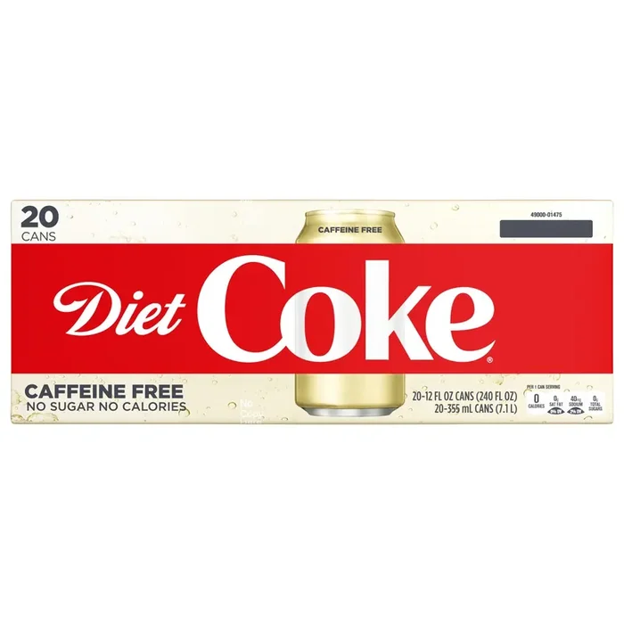 Coca-Cola Diet Coke Caffeine-Free Cans, 12 fl oz, 20 Pack