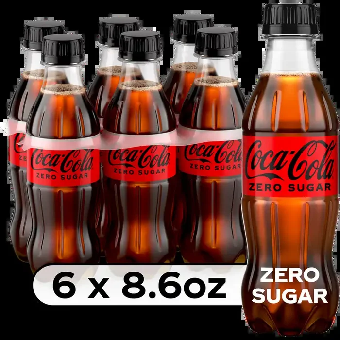 Coca-Cola Zero Sugar Soda Soft Drink, 8.55 fl oz Bottles, 6 Pack