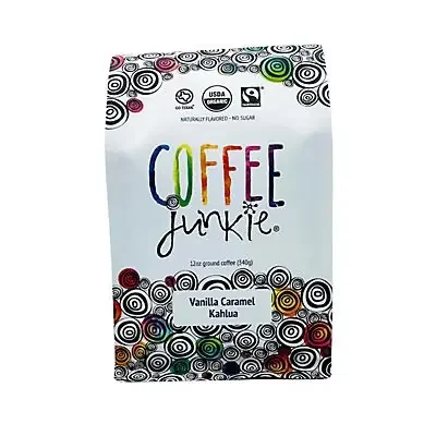 Coffee Junkie Vanilla Caramel Kahlua Ground Coffee – 12 oz