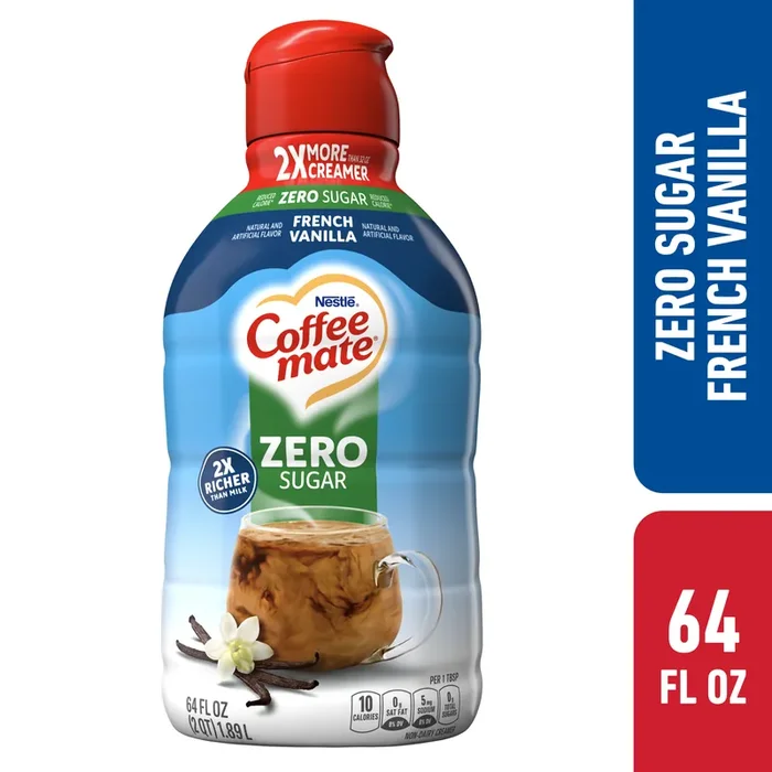Coffee mate French Vanilla Flavored Coffee Creamer, Zero Sugar, Gluten-Free, 126 Servings
