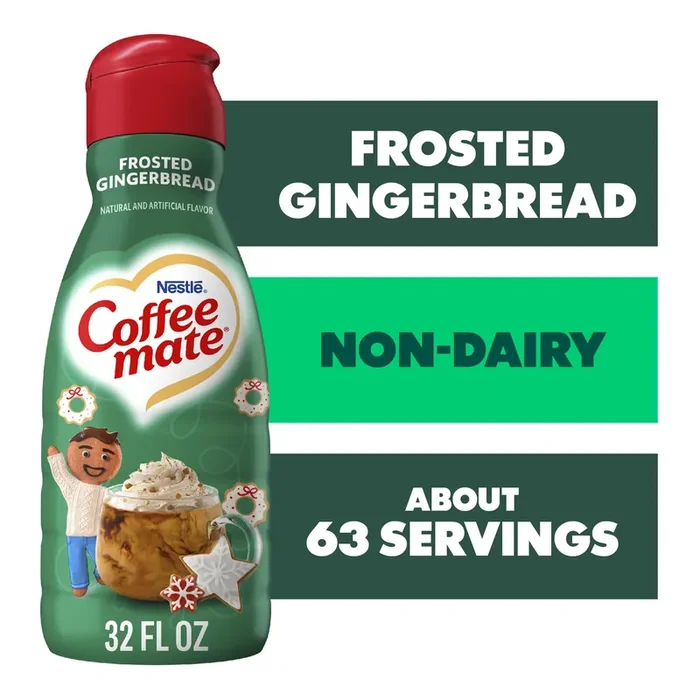 Coffee mate Frosted Gingerbread Flavored Coffee Creamer, Non-Dairy, Gluten-Free, 63 Servings