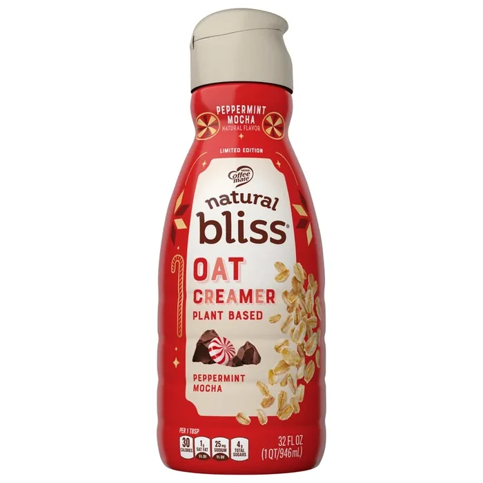 Coffee-Mate Nestle Coffee Mate Peppermint Mocha Flavored Oat Milk Creamer, Plant Based Liquid Coffee Creamer, 32 Fl Oz 32 fl oz.