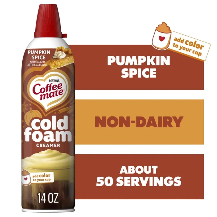 Coffee mate Pumpkin Spice Flavored Cold Foam Creamer, Cold Creamer for Coffee