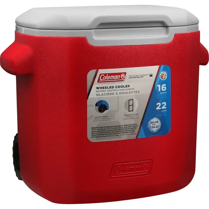 Coleman Wheeled Red Cooler