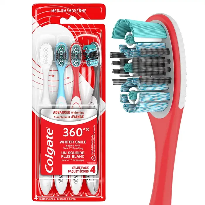 Colgate 360 Advanced Optic White, 4pk, Medium