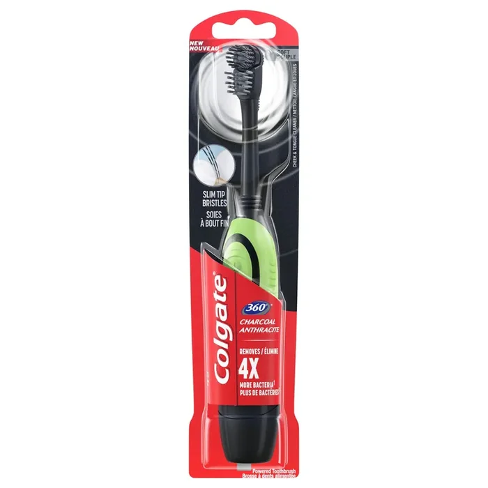 Colgate 360 Charcoal Battery Powered Toothbrush, Soft